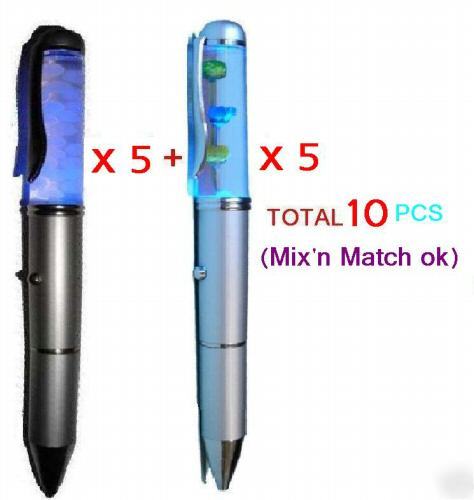 Flashing blue led gift pens - in pack of 10 per order
