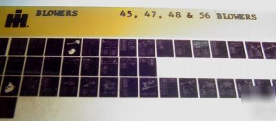Ih 45 47 48 56 blower parts book catalog microfiche