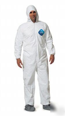 Dupont tyvek 25 coverall suit boot &hood 2X haz.bio.ch