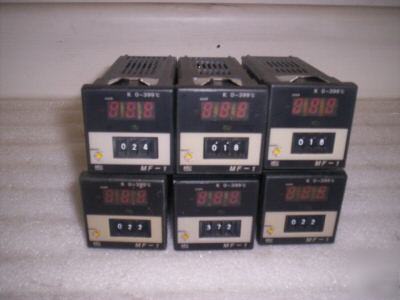 Lot of 6 rkc temperature controllers model mf-1