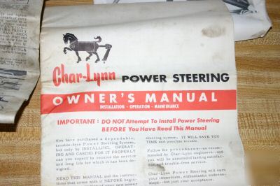 Manual and instructions for char lynn power steering 