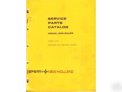 New holland 286 baler parts manual 1974