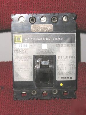 Square d, cat.#fal-34015 - 480VAC, 15A circuit breaker
