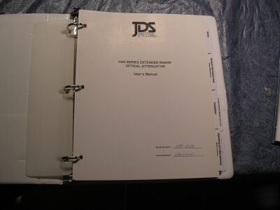 Jds fitel HA9 series optical attenuator user's manual