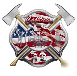 Firefighter captain decal reflective 12