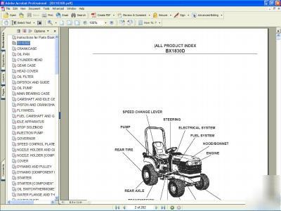 Kubota BX1830D 4X 4 tractor parts manual