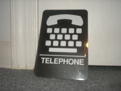 New ada b/w telephone braille/symbol/text sign