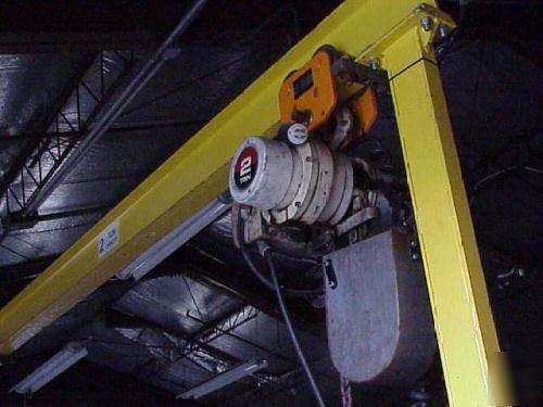 2 ton coffing hoist electric mobile rollers rails hook