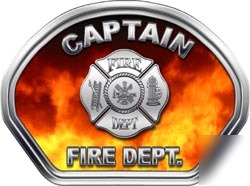 Fire helmet face decal 49 reflective captain fire