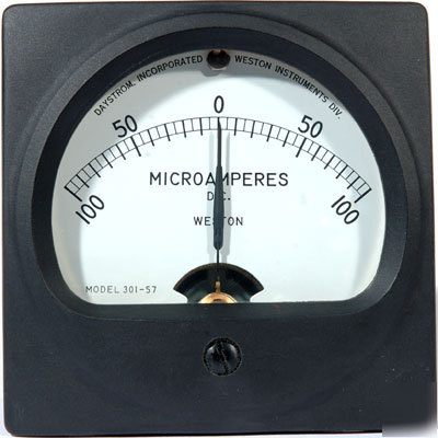 New weston +- 100 uamp ammeter dc meter microamperes 