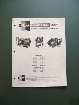 Champion 2 stage air compressor guide-horizontal/base