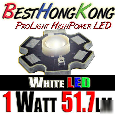High power led set of 100 prolight 1W white 51.7 lumen