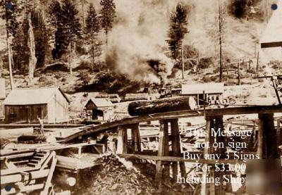  logging forestry-full and rare camp metal photo sign