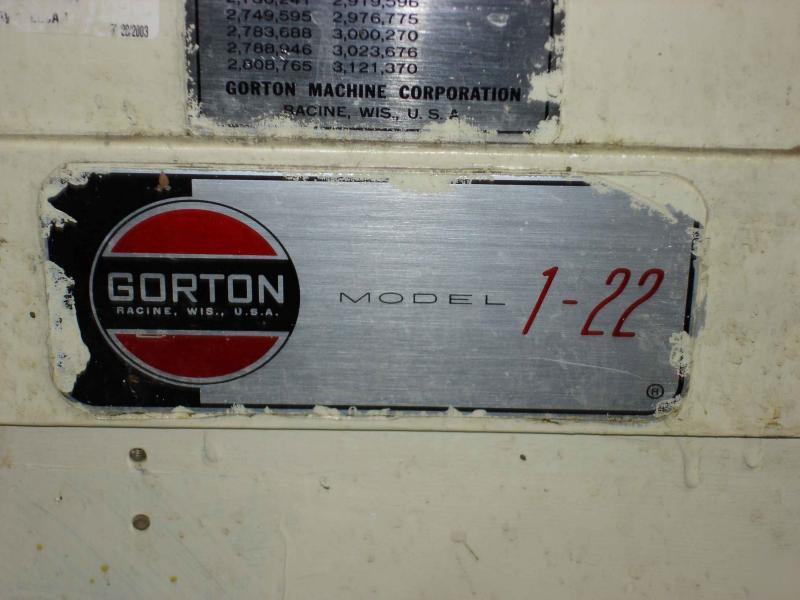 Gorton mastermil model 1-22 industrial vertical mill 