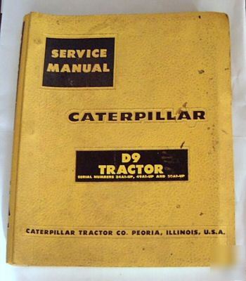 Caterpillar D9 tractor service manual book usa 
