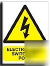 Electric mains switchsign-s.rigid-200X250MM(wa-135-re)