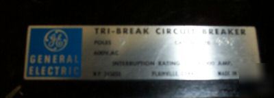 Ge TB43F tri-break 3P 200A 600V circuit breaker w/shunt