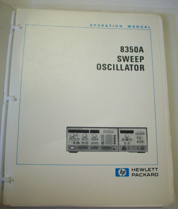 Hp 8350A sweep oscillator operating manual - $5 ship 