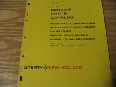 New holland 361 391 c i d engines parts catalog manual