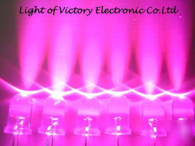 300 x 5MM pink led lamp 10,000MCD + 300 free resistor