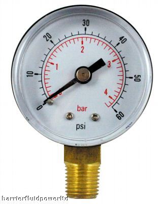 50MM pressure gauge base entry 0-60 psi air and oil