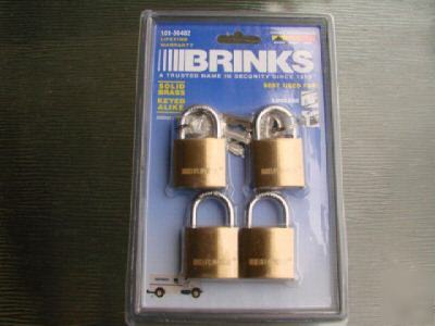 Brinks 101-30402 set of 4 toolbox locks solid brass nip