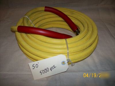 50' 5000PSI yellow non-marking pressure washer hose