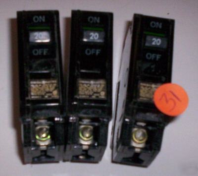 Ge circuit breakers (lot of 3) 20 amp 