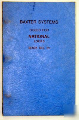 National - baxter locksmith code book #31