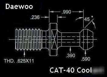 Daewoo cnc cat-40 coolant retention knobs