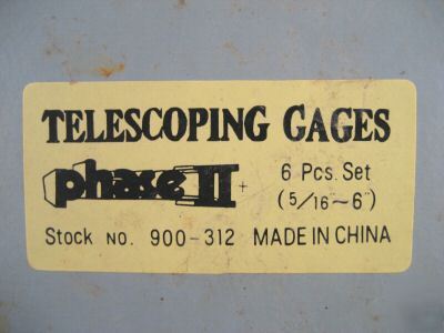 Telescoping gages 6 pcs. set 5/16 to 6 inches
