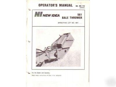 New idea 561 bale thrower operator's manual