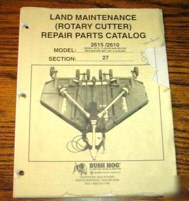 Bush hog 2615 2610 rotary cutter mower parts catalog