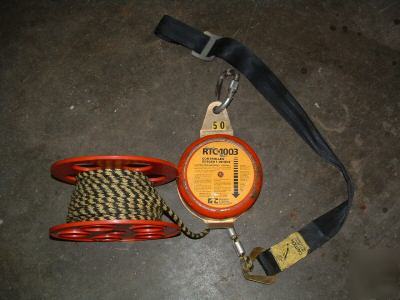 Industrial controlled descent devise safety harness