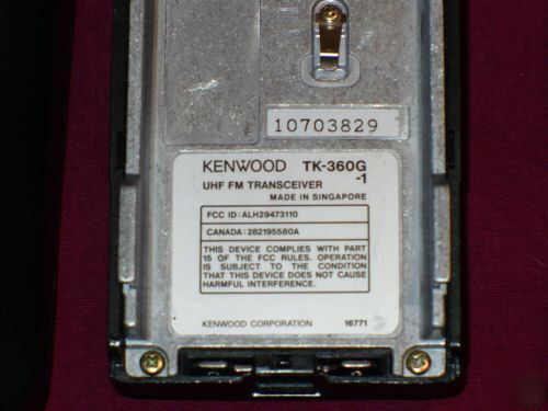 Kenwood tk-360G TK360G uhf 8 channel transceiver