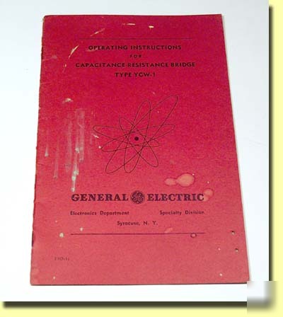 Vintage instructions ge capacitance-resistance bridge