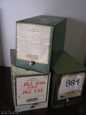 Metal pharmacy file mail box bin storage lot used