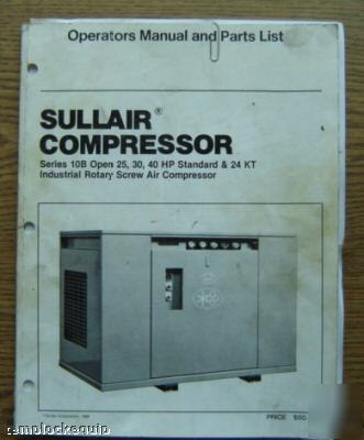 Sullair 25 hp industrial air compressor w/ enclosure