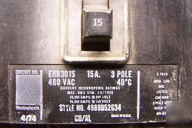 Westinghouse type EHB3015 circuit breaker [used]