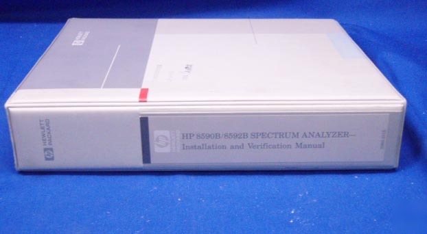 Hp 8590B/8592B analyze installation/verification manual