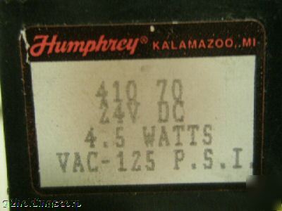 Humphrey val-125 p.s.i 24V dc