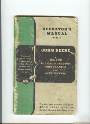 John deere no.490 tractor planter manual 