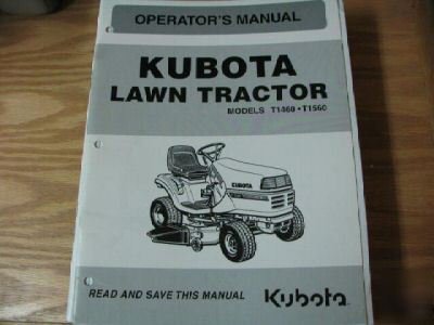 Kubota T1460 T1560 lawn tractor operators manual