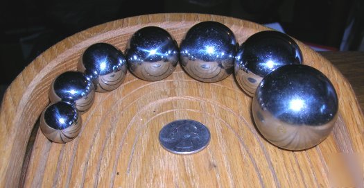 (7) sizes steel bearing balls lot 3/4 inch - 1 1/2 inch
