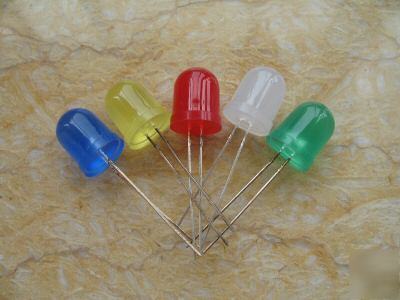 20 x red/green/blue/yellow/white 10MM diffused leds 