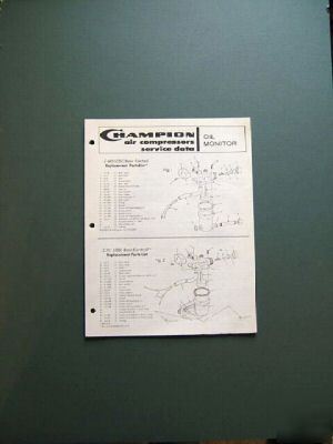 Champion air compressor oil monitor service date manual