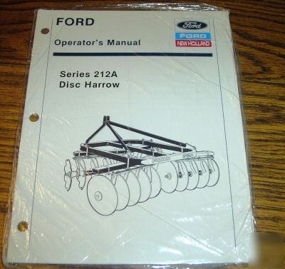 Ford 212A disc harrow operator's manual book catalog