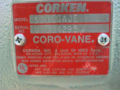 New corken 521 coro-vane stationary. sliding vane pump, 