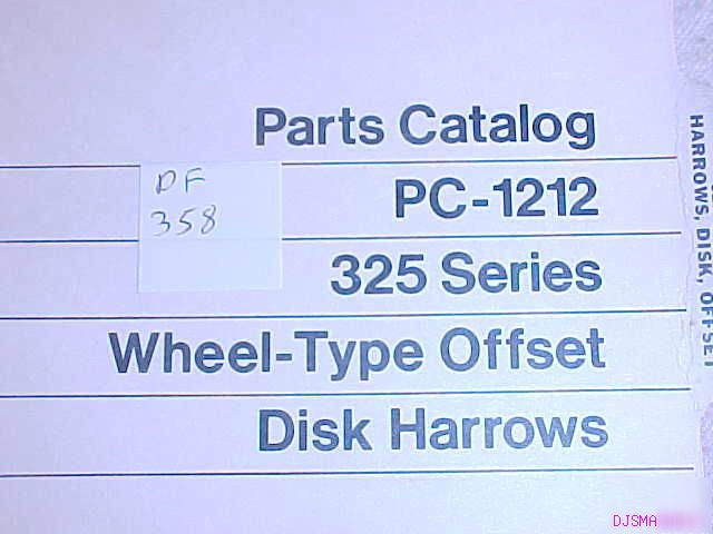 John deere 325 offset disk harrows wheel parts catalog