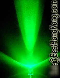 Green led set of 500 super bright 5MM 19000MCD+ f/r